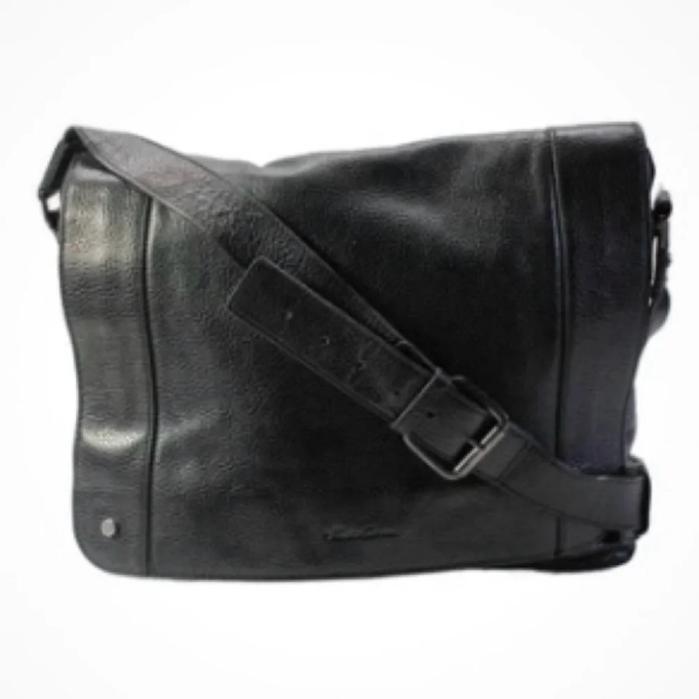 KENNETH COLE | Pebble Grain Leather Foldover Messenger Briefcase Crossbody Bag